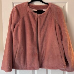 ❤️MAKE OFFER❤️ Pink Faux Fur Lined Cropped Coat w/ Pockets GILI Size XL